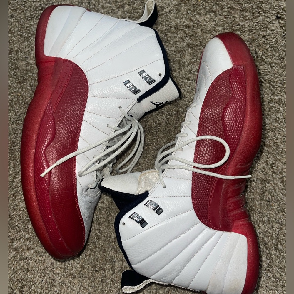 Air Jordan 12 Cherry RED WHITE used good condition SEE PICS